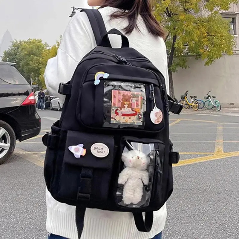 Girls Backpack Cute School Bags For Student Teens Girls Pockets Women Laptop Backpack Harajuku 241230