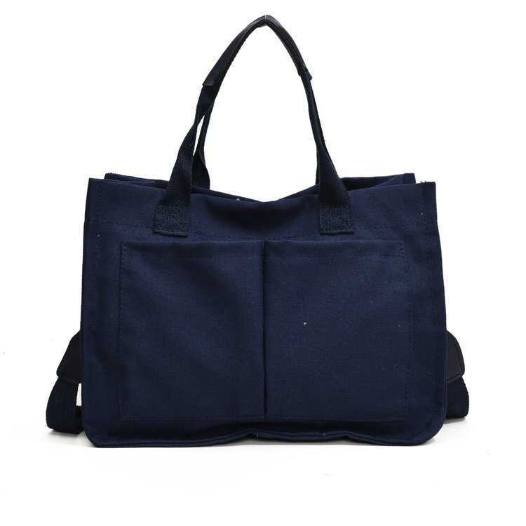 College Student Class Canvas Bag, Female 2024 New Casual Versatile Shoulder Bag, Large Capacity Commuting Tote Bag
