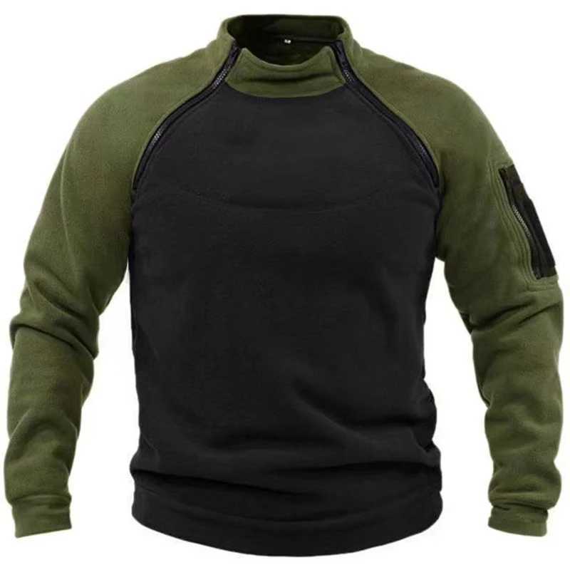 Mens casual Pullover hoodie new sportswear stand up collar windproof Pullover streetwear autumn wool jacket mens clothing W241230