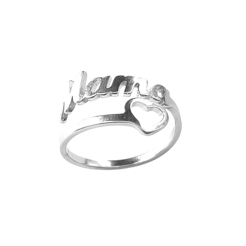 Charming Stainless Steel 'Mother's Love' Ring with Peach Heart Motif Thoughtful Mothers' Day Jewelry
