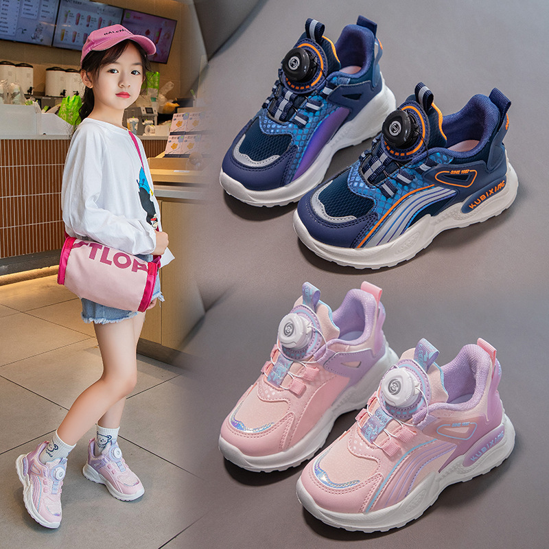 Kids Sneakers Girls School Toddler Casual Shoes Outdoor Mesh Running Shoes Kidsnest Light Soft Tennis Pink Non-slip Children Shoes Sizes US5C-US4Y