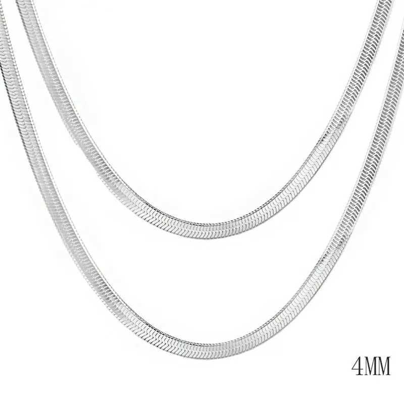 925 sterling silver fine 4MM blade chain necklace suitable for women men luxury wedding parties jewelry holiday gifts W241230