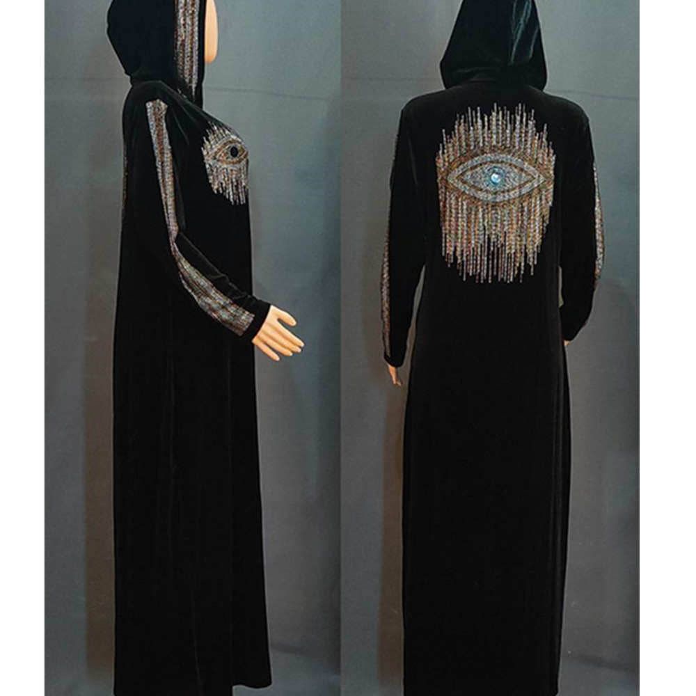 Ethnic Clothing Ethnic Clothing Ramadan Morocco Muslim Hooded Abaya Party Dress Women Turkey Dubai Kaftans Diamond Evening Long Dresses Robe Eid Vesti
