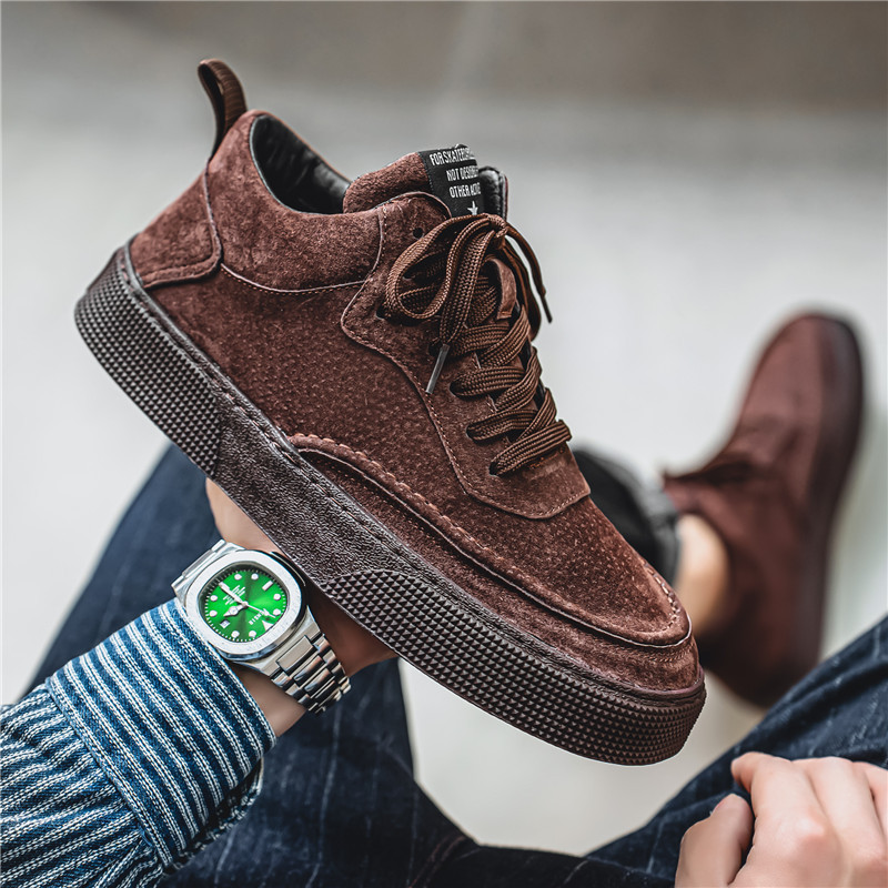 Men Casual Shoes Fashion 2025 New Early Spring Simple Style Trendy Versatile Triple Black Brown Khaki Free shipping
