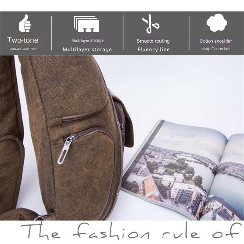 High Quality Canvas Men Messenger Chest Bag Cross body Rucksack Laptop Satchel Climb Back Pack Single Shoulder Bag 241228