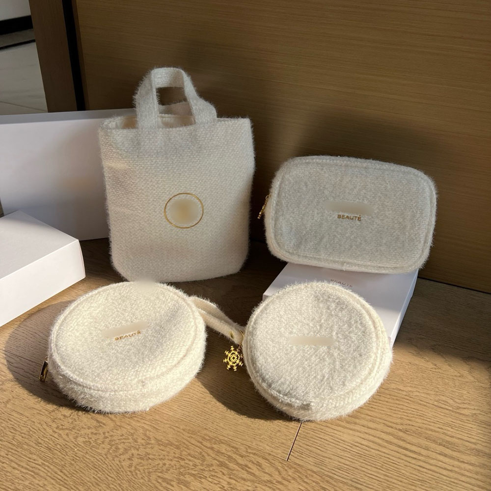 2024 Designer Women Lady DIY Glitter Shoulder Box Fuzzy Bag Pattern C Classic Cosmetic Beaute Pouch Makeup Organizer Box Storage Case VIP Gift Box