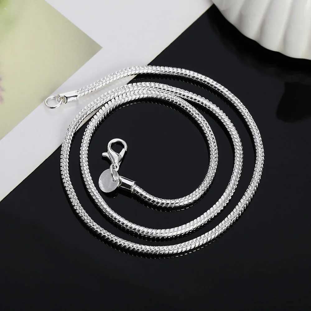 Hot selling 20-60cm 925 sterling silver 3mm snake chain necklace for men and women wedding engagement jewelry cute charm bracelet W241230