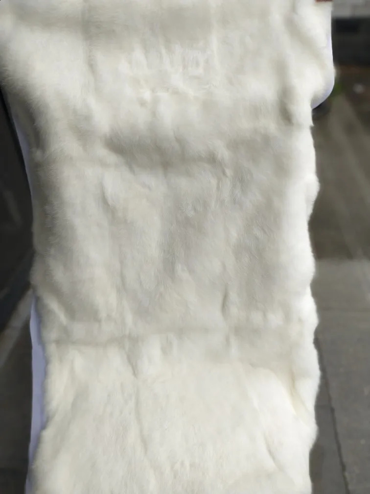 Full pelt rabbit skin plate real leather fur blanket parka lining clothing fabric 241224Z