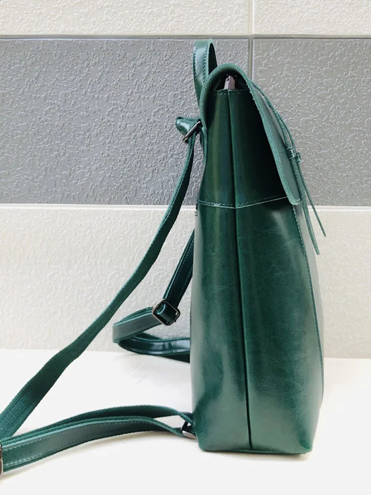 British Style Women Vintage Split Leather Backpack Unisex Laptop Bag Teenager Girls School Bags Preppy Straps Shoulder Satchel 241230