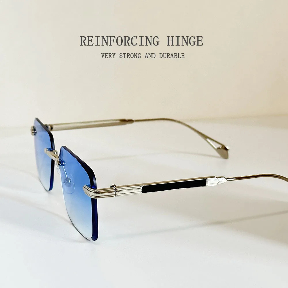 Fashion Rimless Sunglasses Women Outdoor Sunglasses For Men Vintage Trending Glasses Lentes Oculos Drop 241230