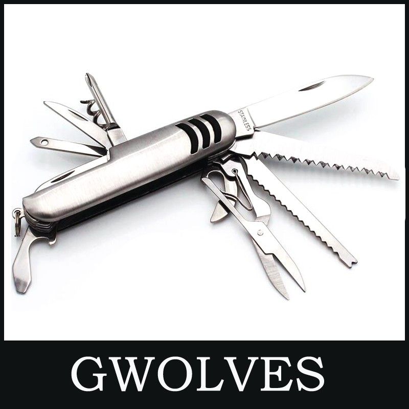 outdoor pocket multifunctional camping survival swiss knife mini folding knife