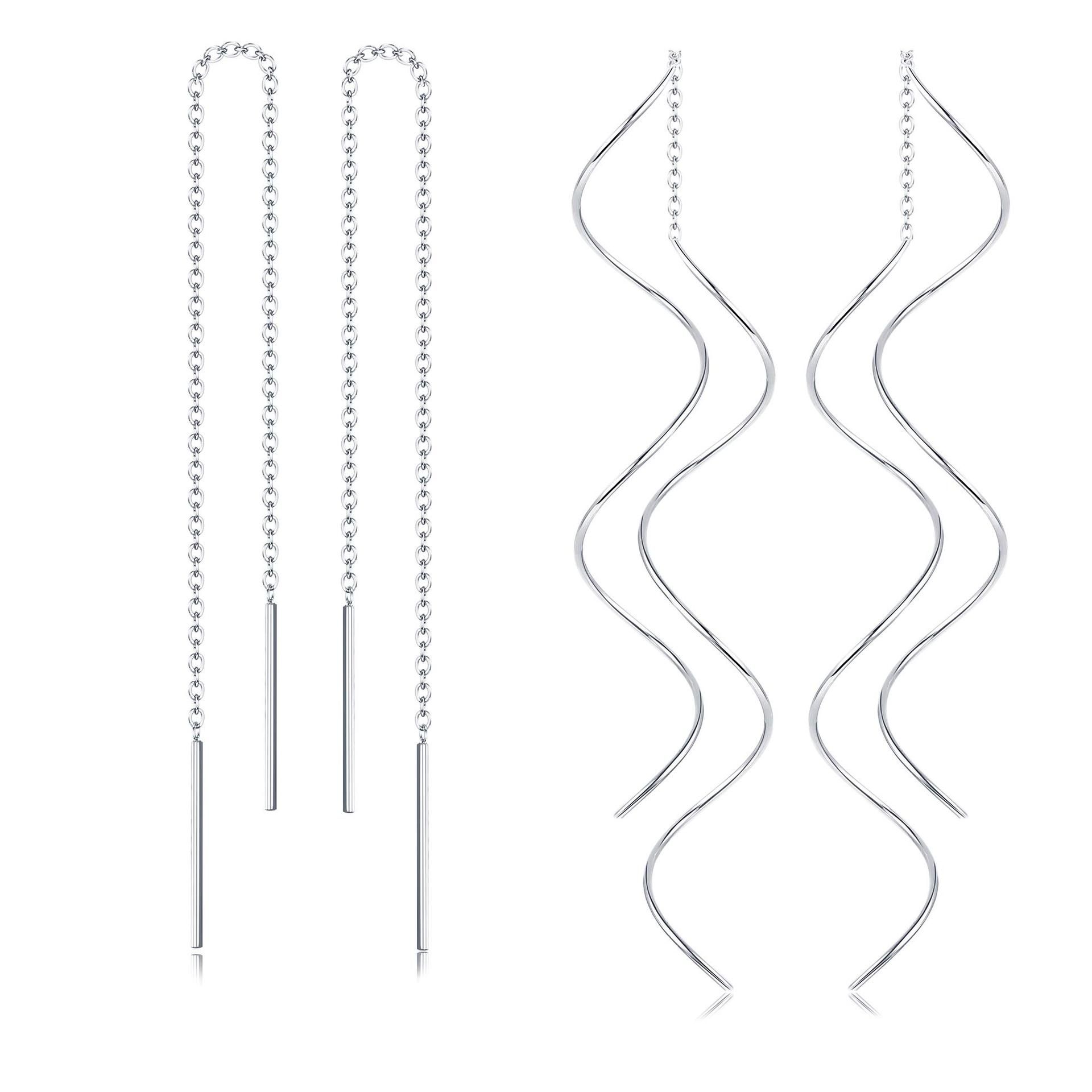 Stylish Women's Line of Threading Pendant Earrings Made from Premium Stainless Steel Trendy and Comfortable