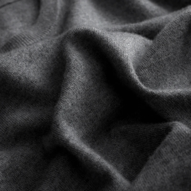 ZYCZCXX Long-Sleeved Pullover Mens 100% Merino Wool O-neck Sweater Autumn and Winter Basic Solid Color Knit Top Mens Clothes 241230