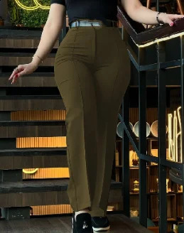 Ogilvy Mather Solid Elegant Female Lady Womens Legs Pants Palazzo Flared Wide Killer High Waist OL Ladies Career Long Trousers 241230