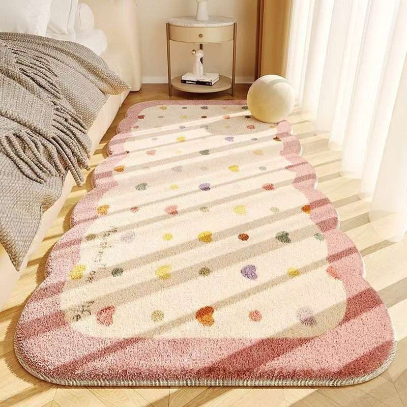 4681-49.99-PTX-Minimalist Solid Color Carpet Living Room Sofa Large Area Decorative Rug Bedroom Lines Polyester Thickened Furry Home Floor Mats