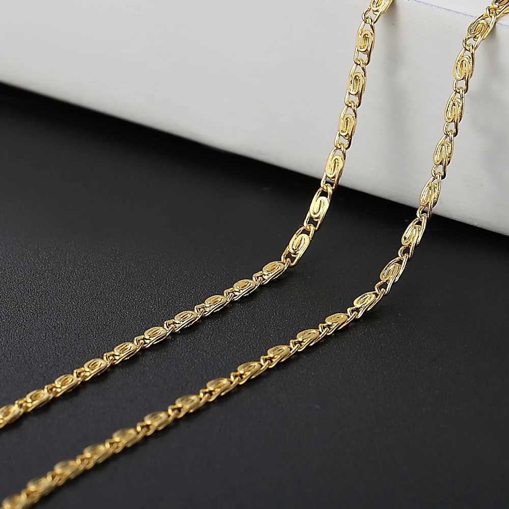 925 sterling silver 16/18/20/22/24 inch gold 2MM chain necklace suitable for fashionable wedding gifts and jewelry for women and men W241230