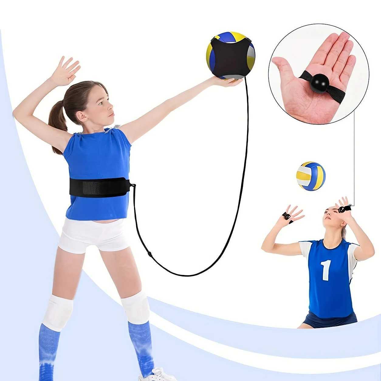 Volleyball Training Equipment Aid - Solo Volleyball Trainer Kit to Serve Spike Like A Pro - Fits 20-46 Waists Reinforced CordXJ241230