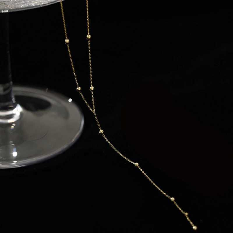 Luxury 925 sterling silver round bead necklace suitable for womens retro metal chain charm necklace jewelry party gift W241230