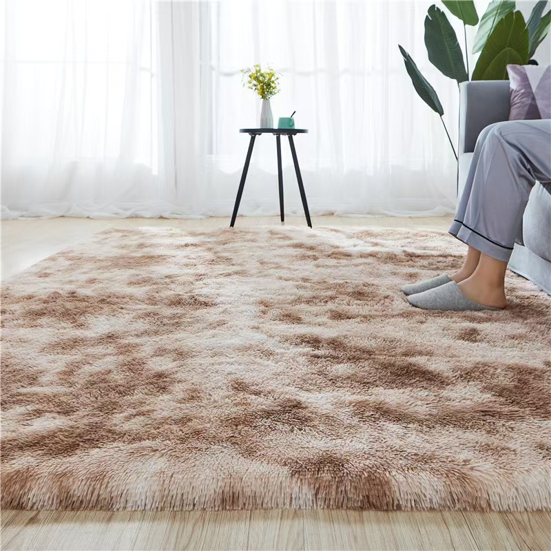 4627-53.88-GZX-Simple Rectangular Solid Color Silk Carpet Bedroom Bed Living Room Sofa Blanket