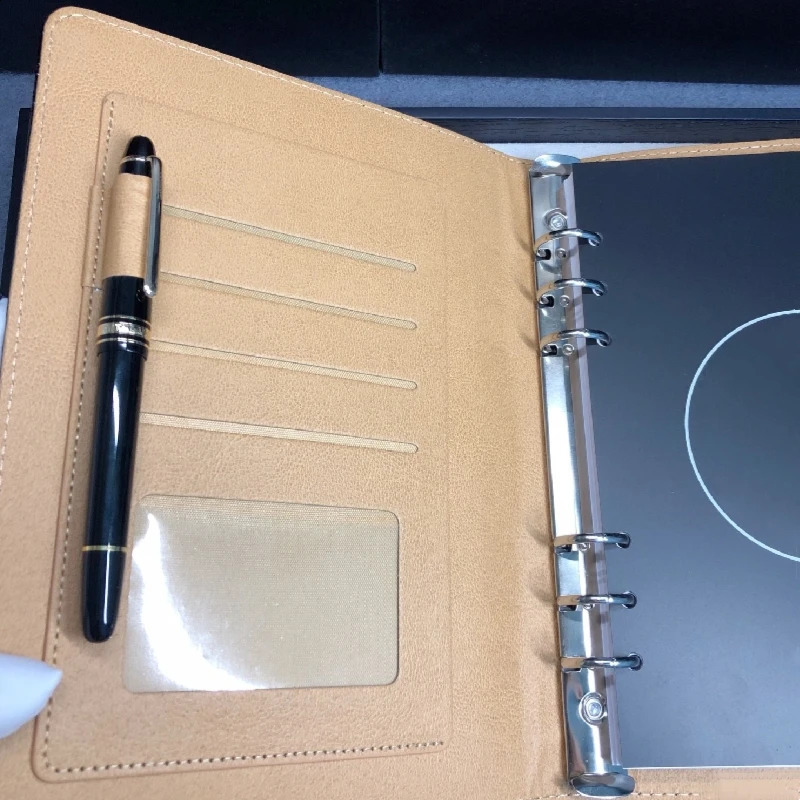 MB Black Leather Cover Notepads Classic Agenda Handmade Note Book Periodical Diary Business Office Notebook A5 241227