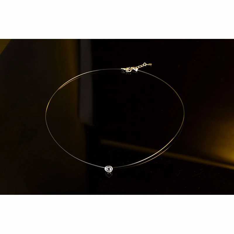 Top single white crystal pendant necklace 925 sterling silver summer girls and womens necklace wholesale W241230