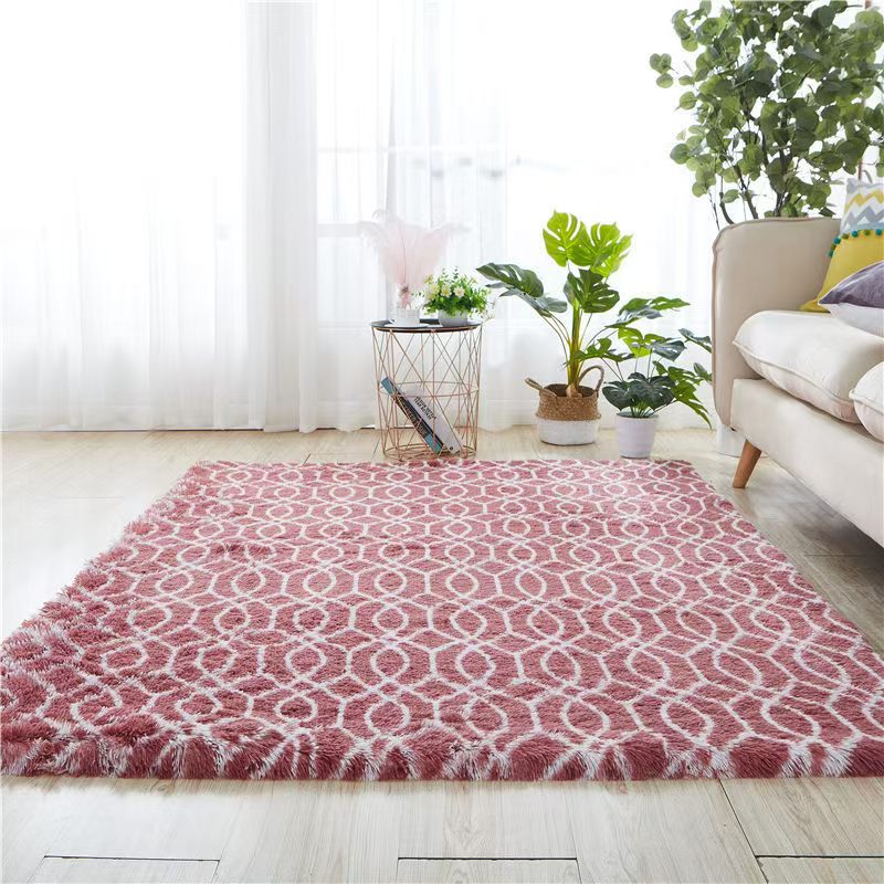 4619-55-BB-Simple Rectangular Solid Color Silk Carpet Bedroom Bed Living Room Sofa Blanket
