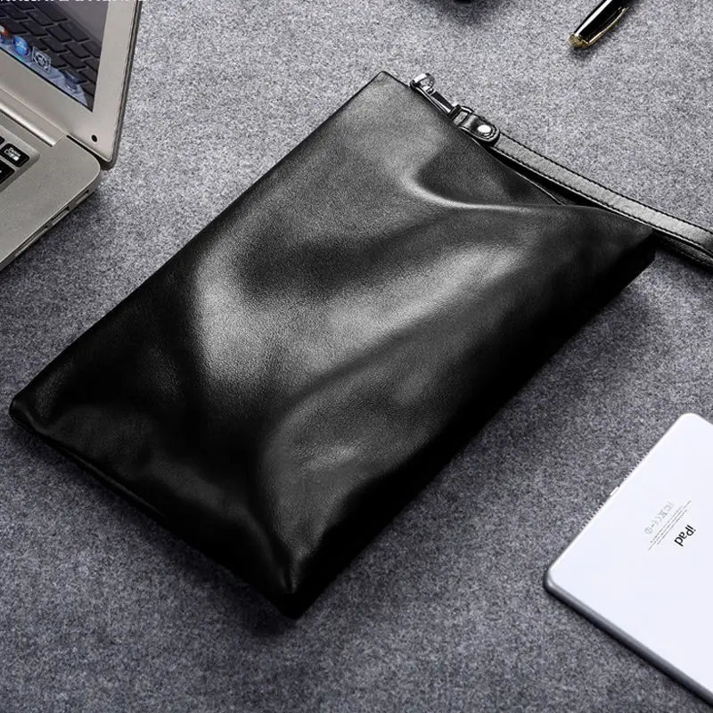 Handbag Gentleman Style Business Leather Bag Envelope Soft Leather Fallow Pu Simple Advanced 241224