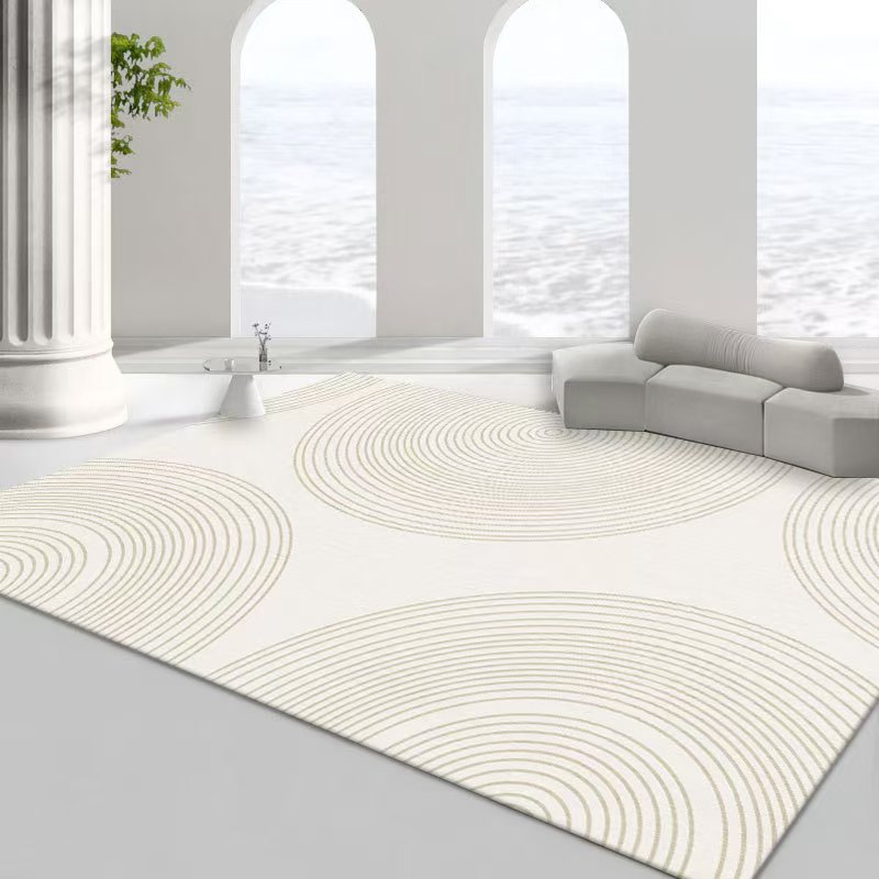 4716-55.7-BB-Beige Minimalist Carpet Comfortable Refreshing Bedroom Rug Easy Care Waterproof Rugs