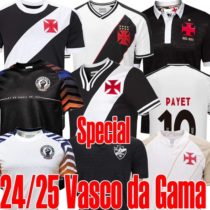 4XL 24 25 Vasco da Gama Soccer Jerseys vest Pre-match shirt spcecial shirts MAXI RIOS PAULINHO FABIANO MURIQ Custom jerseys 2023 2024 Men Black White Football Shirts