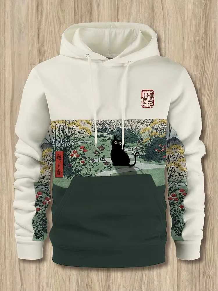 Mens Hoodies Anime Beast Printed Sportswear Harajuku Hoodies Pullover Casual Y2k Street Clothing Top Mens Clothing W241230