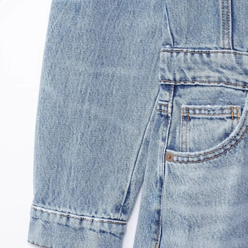 Summer Fashion Womens Straight Denim Jumpsuit Button Long Sleeve Chic Pleated Slim Long Casual Classic Denim Jumpsuit 241230