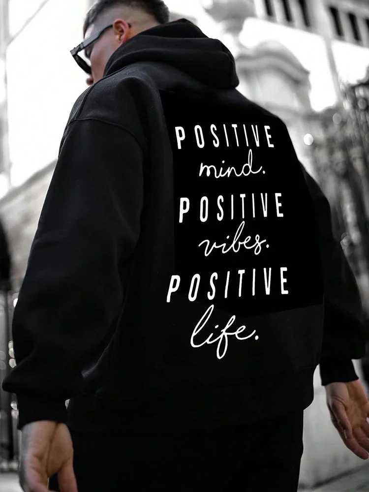 Autumn and winter fashionable English letter printed hooded sweatshirt made of 100% pure cotton high-quality mens casual sports and fitness clothing W
