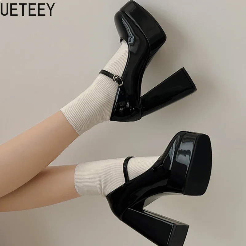 Platform Women Pumps Fashion Shallow Buckle Shoes 2025 Spring Autumn Wedding Party Shoes 241230