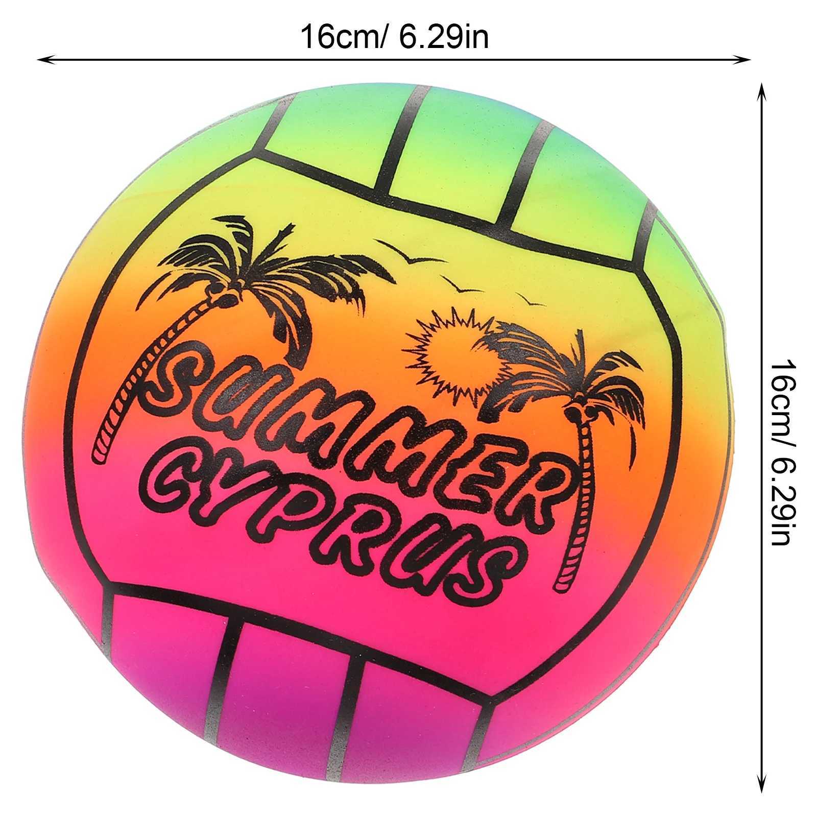 Thickened Rainbow Pvc Volleyball Childrens Inflatable Toy Indoor and Outdoor Sports Equipment Beach Balls LargeXJ241230