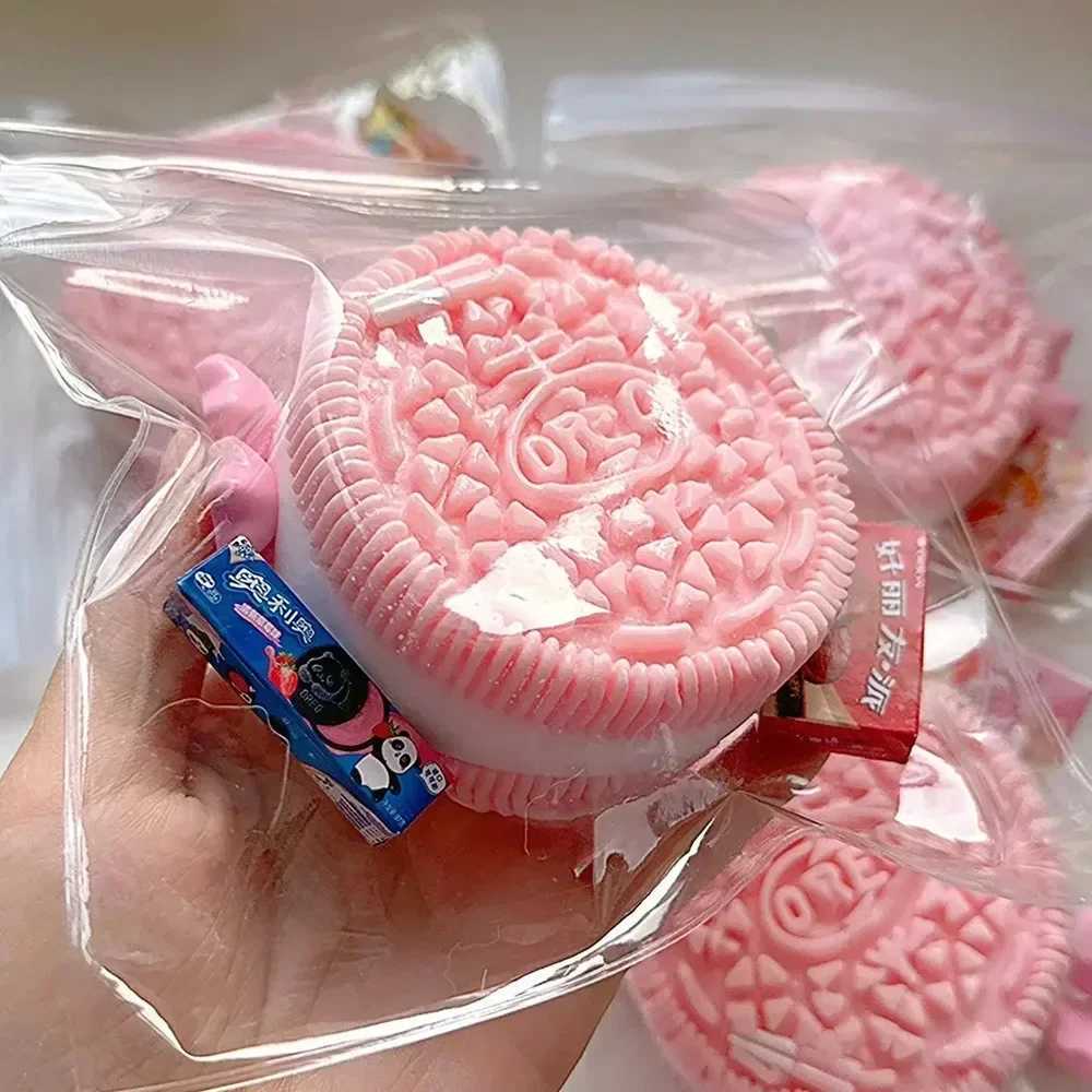 Handmade silicone Mochi Taba Squishy new Fidget toy biscuit clip toy for pressure relief squeeze toys in the Big Oreo W241230