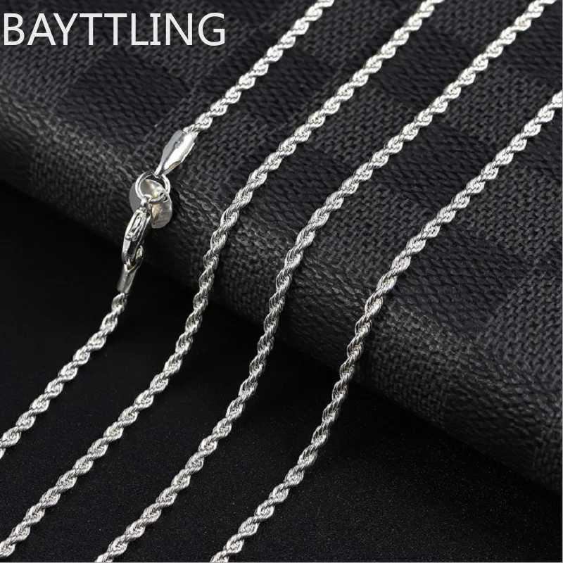 Hot 16-30 inch 925 sterling silver 2MM twisted rope necklace suitable for female fashion designers parties wedding decorations jewelry gifts W241230