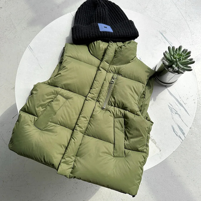 kids Winter Autumn Down Vest Coat Boys Girls Warm Waistcoat Outerwear Clothing Infant Jacket Children White Duck Down Clothes 241230
