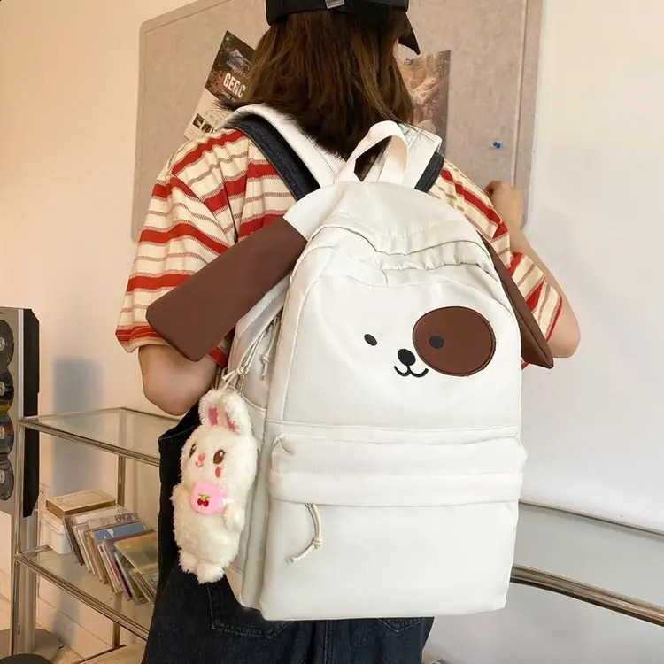 Harajuku Schoolbag Womens Cute Dog Student Backpack Fashion Cartoon Girls Backpack Large Capacity Student School Bag 241230