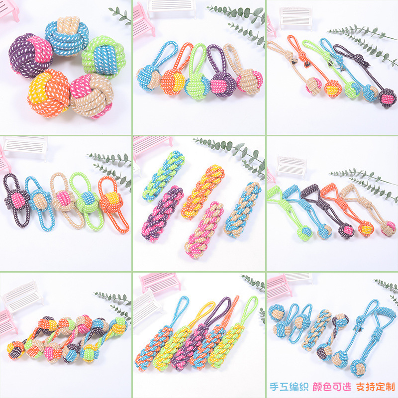 Update Pet Dog Toys For Large Small Dogs Toy Interactive Cotton Rope Mini Ball Accessories Toothbrush Chew Puppy