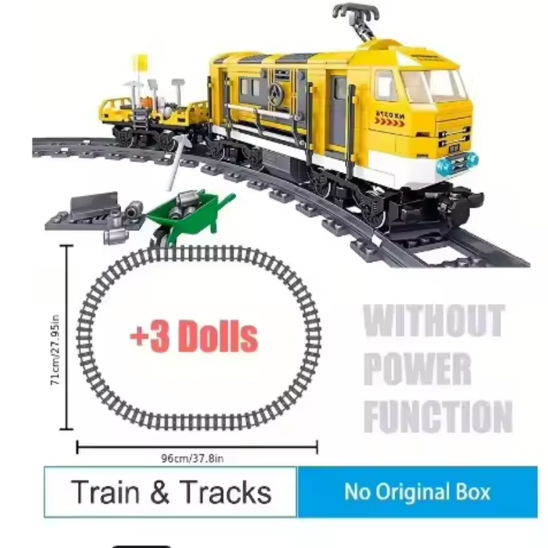 Technical City Series Rail Maintenance Train RC Electric Power Function Motor Tracks Set Building Blocks Toys for Boys MOC Gift Y241230