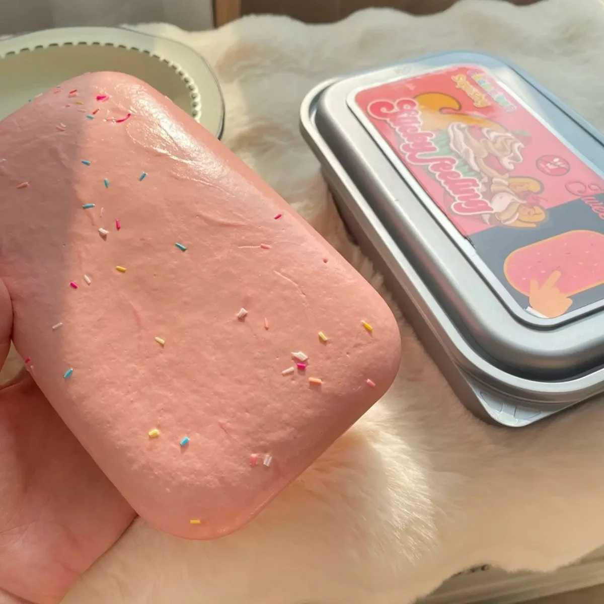Squishy Toy slow rise sticky box cake squeeze butter ice cream cheese bread Squishy strawberry cake anti pressure release gift W241230