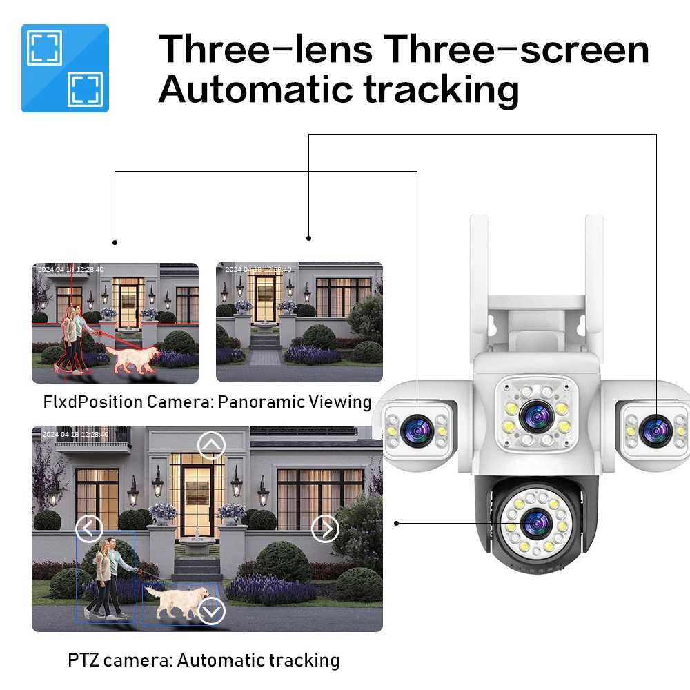 Linook yoosee3 lenses and 3 sns4K12MPWIFI wireless closed-circuit televisionsecurity cameraoutdoor waterproofnetwork Z241230