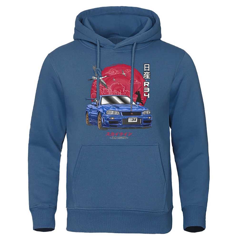 Jdm Culture Gtr R34 Printed Hoodie Mens Fashion Large Size Hoodie Autumn Fur Lined Hoodie Casual Super Large S - Xxl Clothing Womens W241230