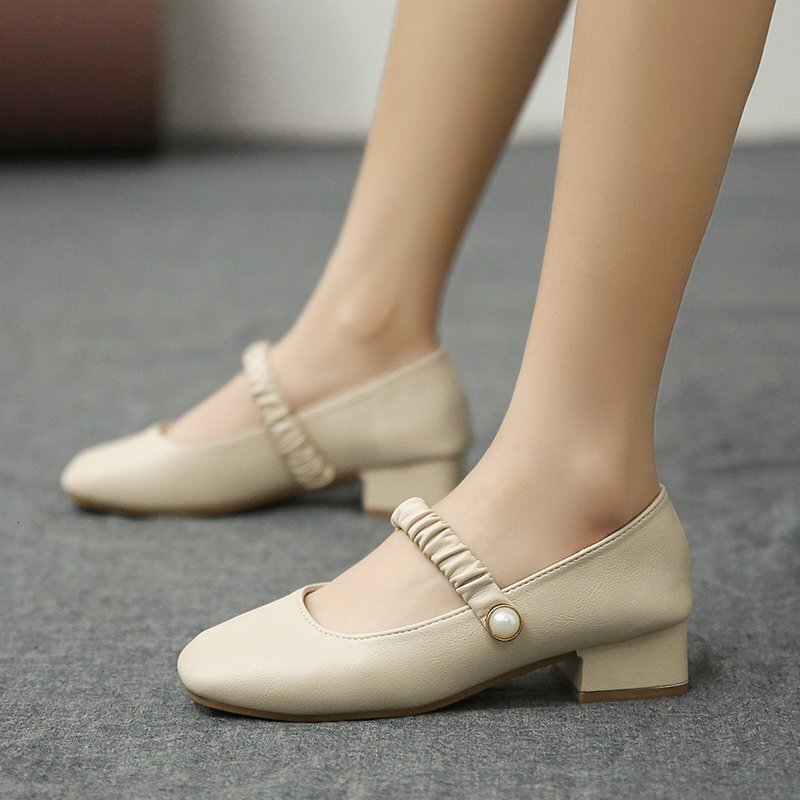 Mary Ddmywed Rough Jane Spring New Ladies Square Toe Evening Gentle Style Low Heeled Fairy Single Shoes Women Chinese Brand F Ddmysaturn