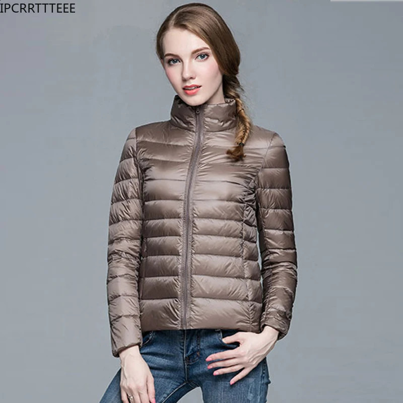 90% White Duck Down Jacket Women Autumn Winter Coat Thin Ultra Light Slim Warm Jacket Windproof Down Coat 241228