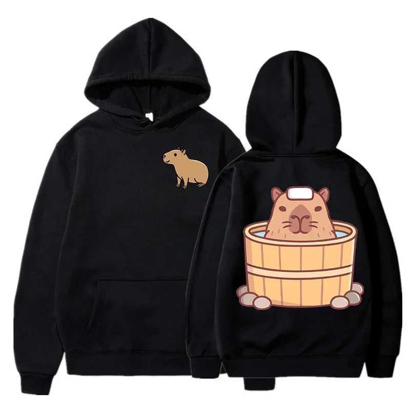 Capybara Fashion Hoodie Womens Harajuku Pulleys Capibara Gothic Sportswear Manga Cute Y2k Hoodie Cartoon Korean Style Hoodie W241230
