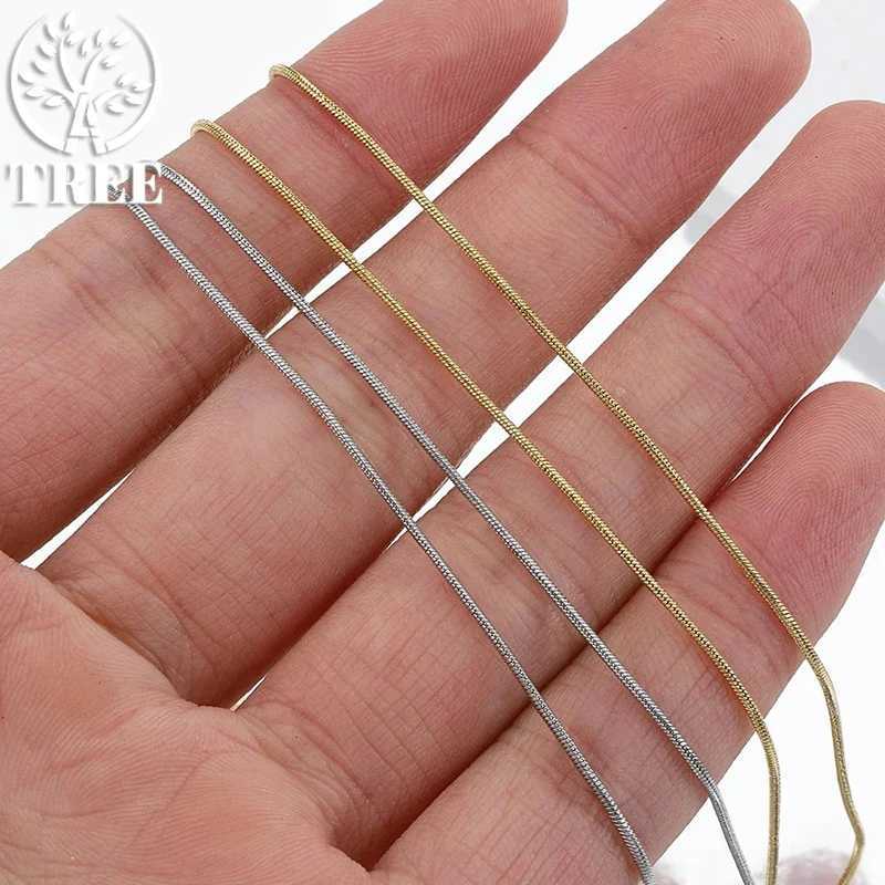 925 sterling silver 1mm 2mm 3mm snake chain 18K gold 40-75cm chain necklace low Pr women DIY jewelry making discovery W241230