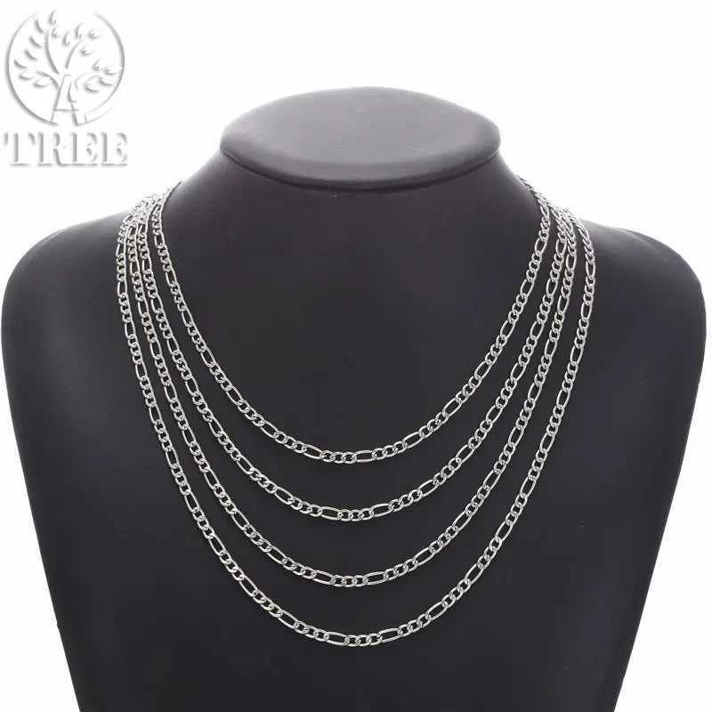 Fashion New Figaro Chain Necklace for Men 2 4 6 8 10 12mm Cuban Chain 925 Pure Silver 18K Gold Long Necklace for Men Jewelry Gift W241230