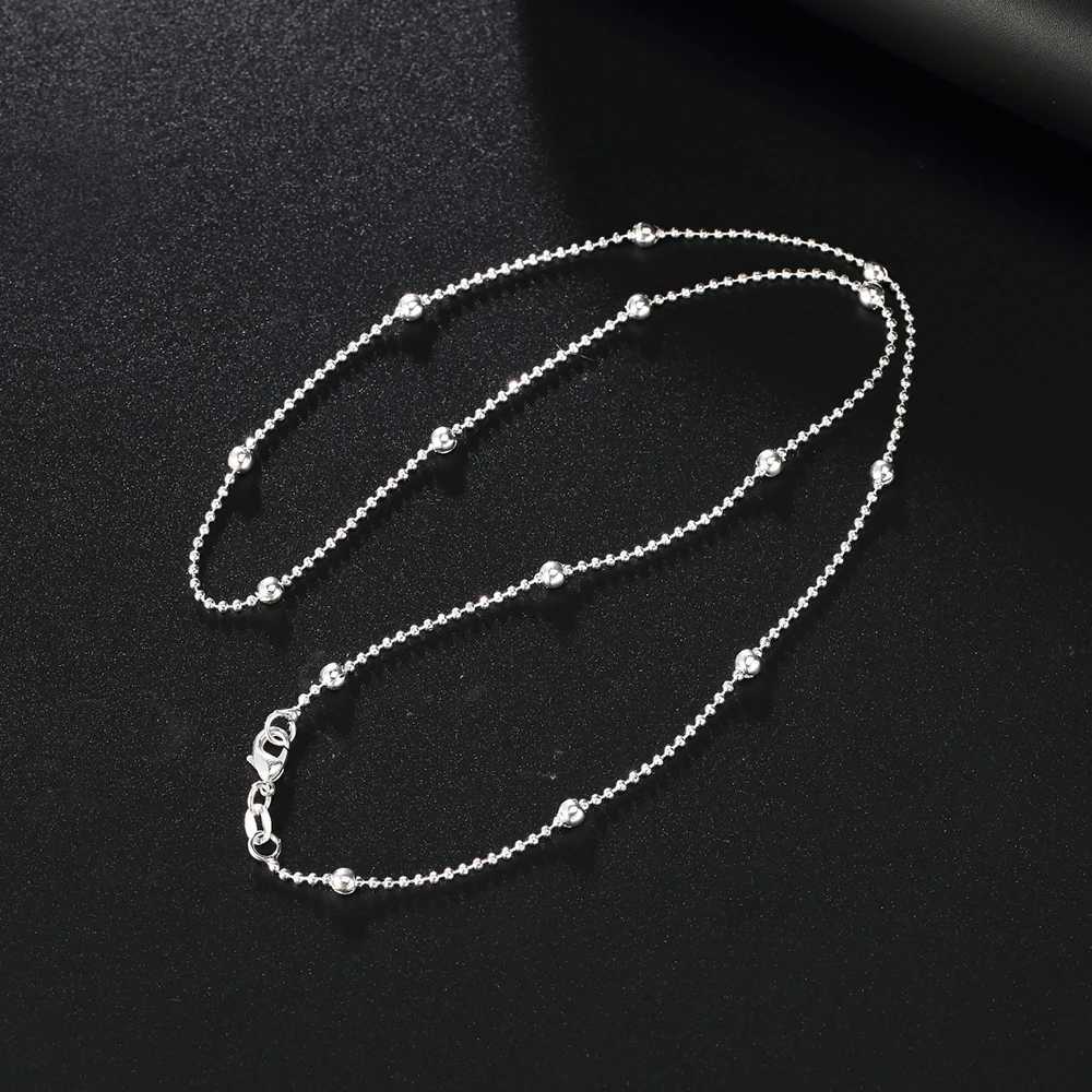 925 sterling silver talisman with round beads necklace suitable for women aged 16-24 inches fashionable parties weddings noble jewelry holiday gifts W