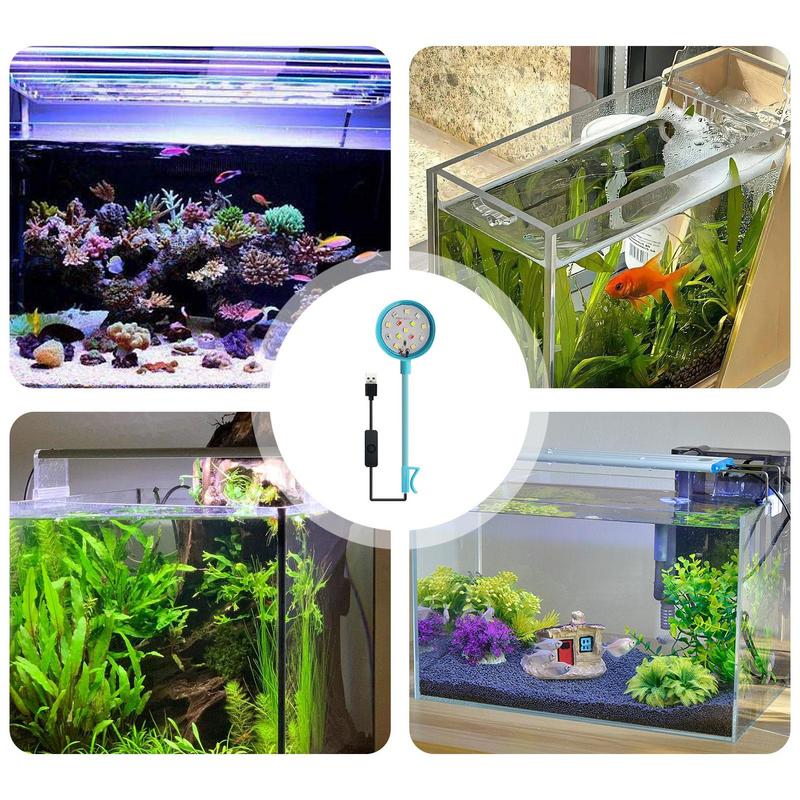 Fish Tank Lamp Clip On Fish Tank Lamp With 360-Degree Rotation Aquarium Accessories For Turtle Tank Fish Tank Aquarium Living